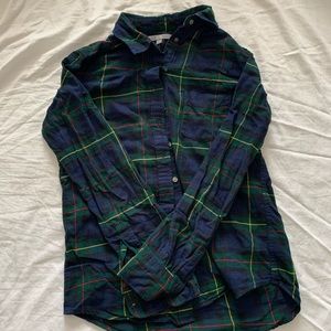 UNIQLO Blue+Green Flannel Button-Up